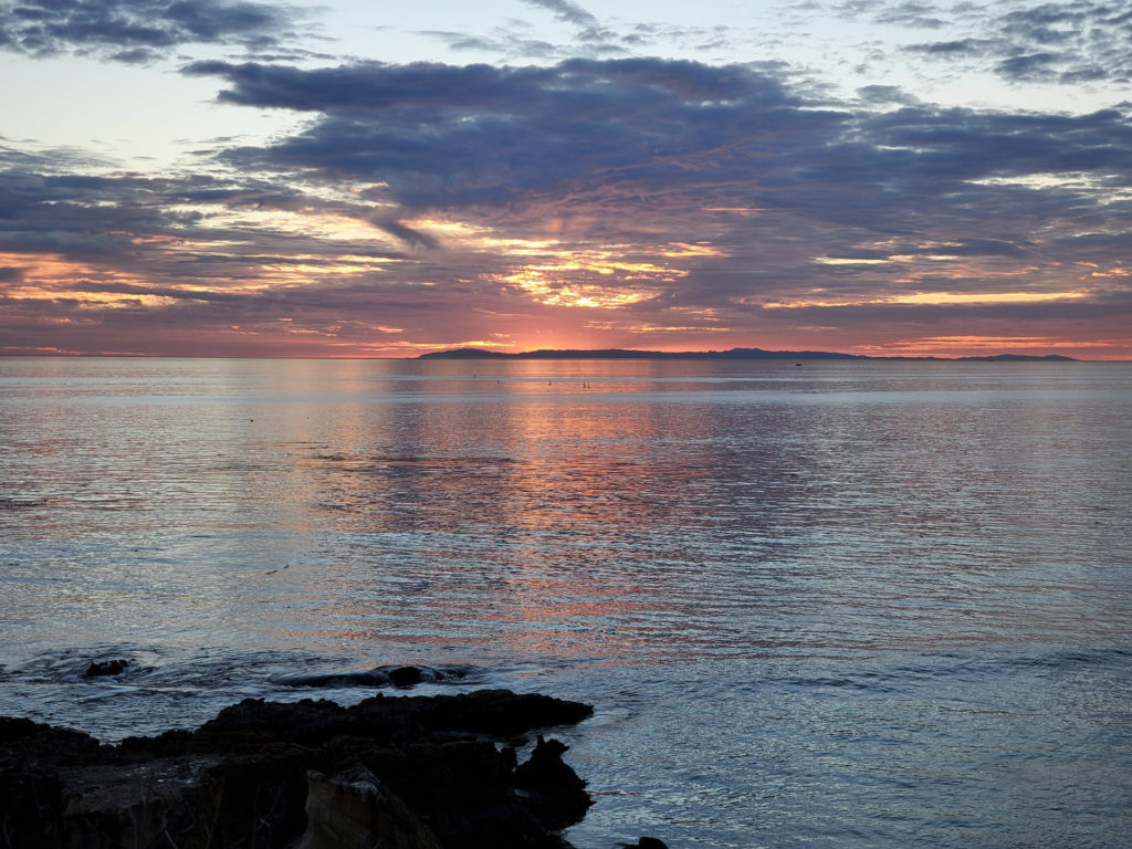 Laguna Beach bluff walk at sunset