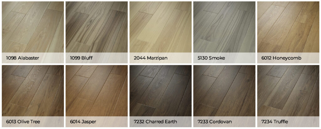 All 12 color samples of the