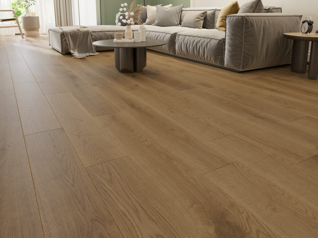 Installation of oak hardwood in the livingroom