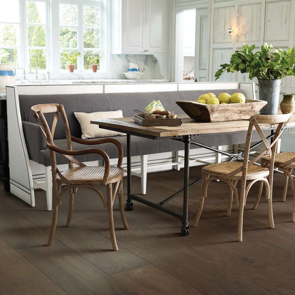 Shaw Floors Repel Walnut dining area installation