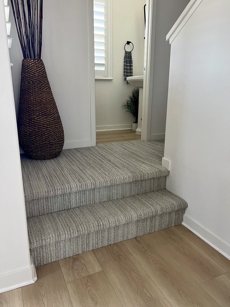 Carpet installation on stairs