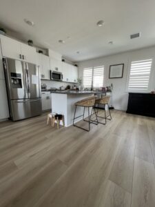 Durable luxury vinyl plank in the kitchen