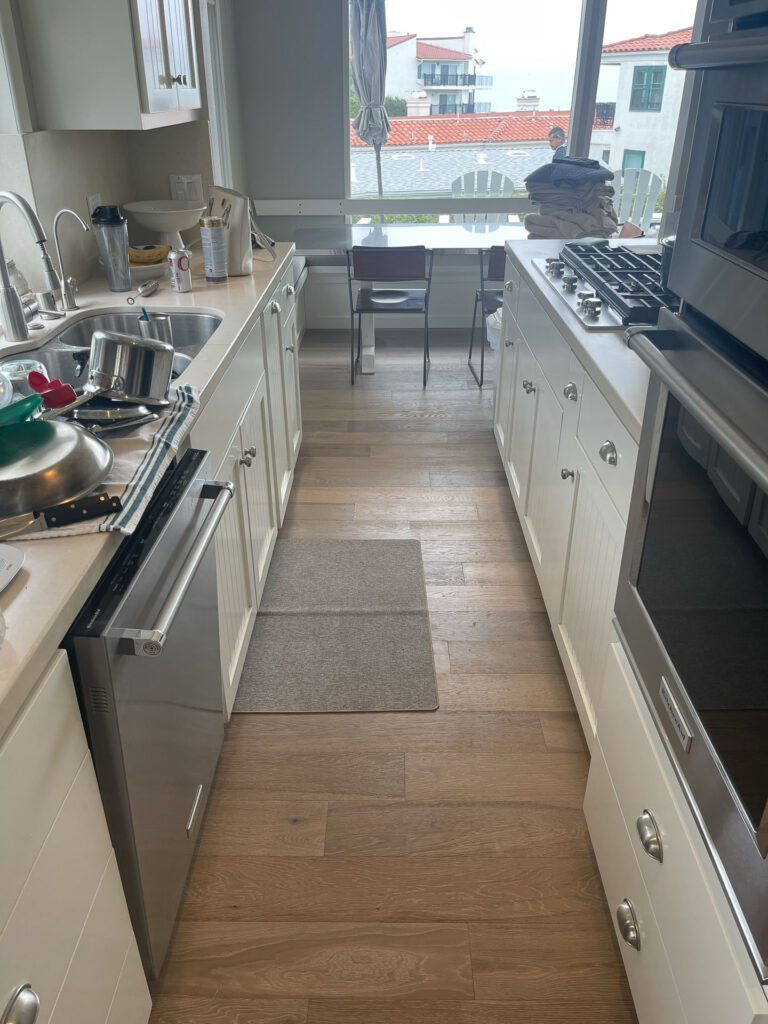 Hardwood installation in the kitchen