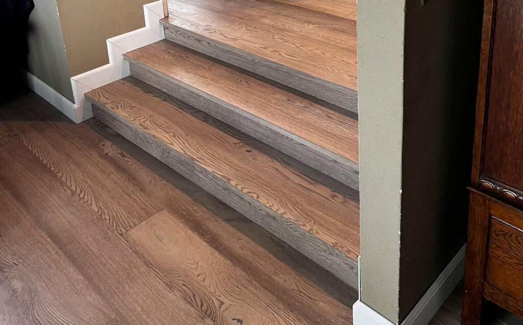 Hardwood installation on stairs