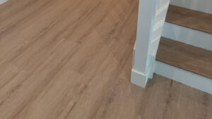 Laminate flooring installed on stairs and ground floor