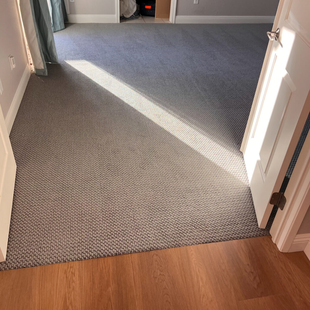 Carpet installed in bedrooms