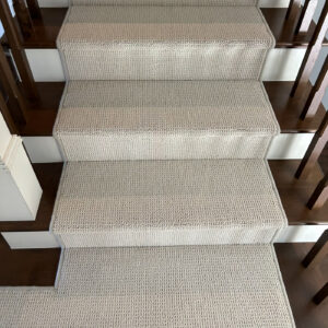 Anderson Tuftex Collection Arden Park color Froth Installation on stairs.